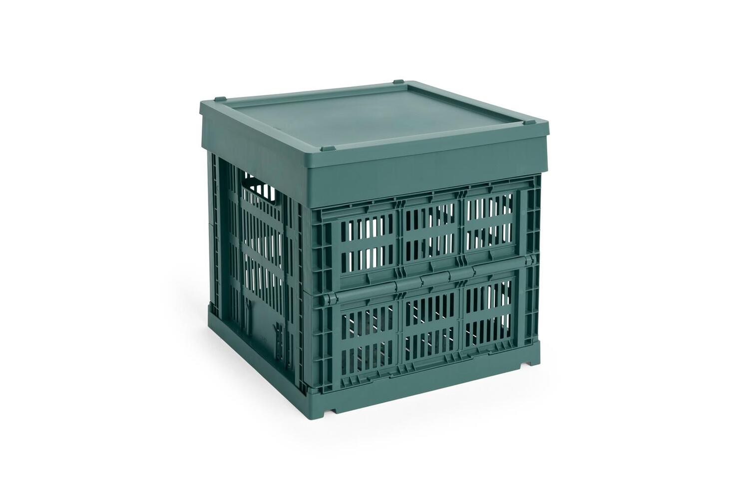 Colour Crate Plastic Square/Cube låg, M - Dark green